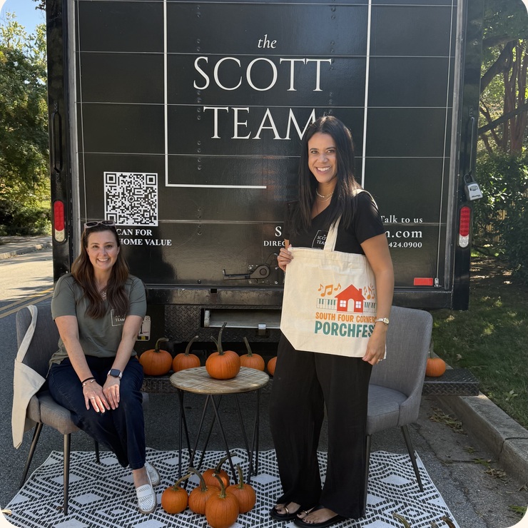 Olivia at the Porch Fest pumpkin giveaway